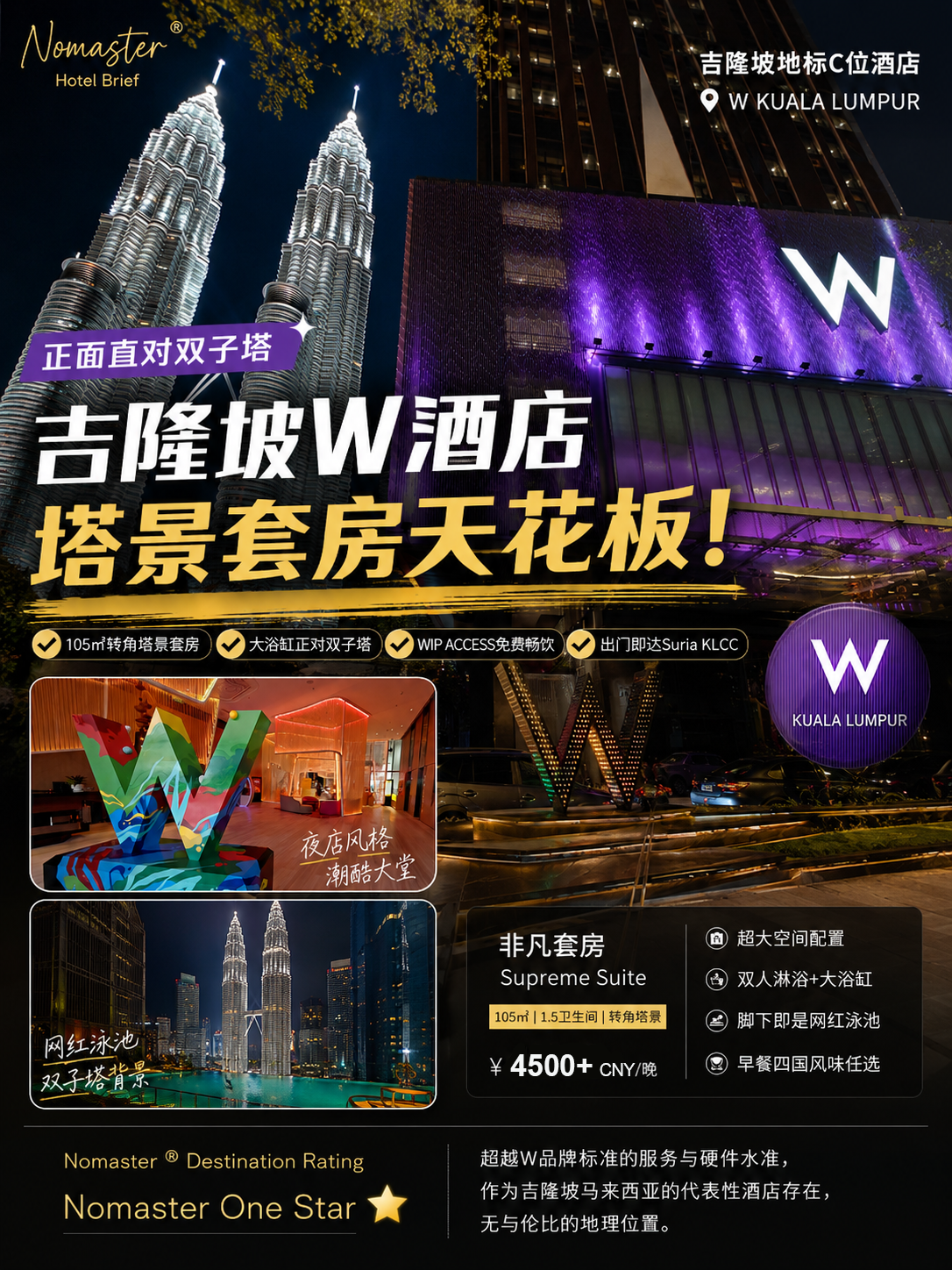 吉隆坡W酒店｜必住的封神塔景套房